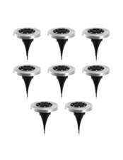 8 pz Projecteur d'Escalier Solaire 8 LED Lumière Froide Imperméable Extérieur