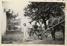 PHOTO ANCIENNE - VINTAGE SNAPSHOT - FERMIER PAYSAN CHARRUE CHEVAL - FARMER HORSE
