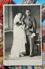 PHOTO WW2 PORTRAIT STUDIO OFFICIER ALLEMAND WEHRMACHT JOUR DE MARIAGE 9X14CM !