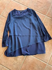 Tunique haut blouse femme bleu