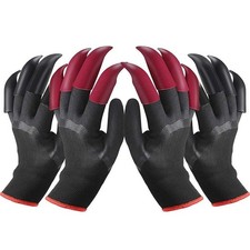Lot 2 Paires Gants Jardinage Imperméables avec Griffes pour Creuser - 8 Griffes