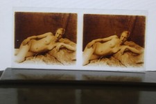 (D11) Plaque verre stereo positif nu féminin érotique erotic