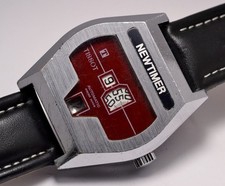 MONTRE ANCIENNE TISSOT NEW TIMER AUTOMATIQUE GUICHETS VINTAGE 1970'S SWISS WATCH