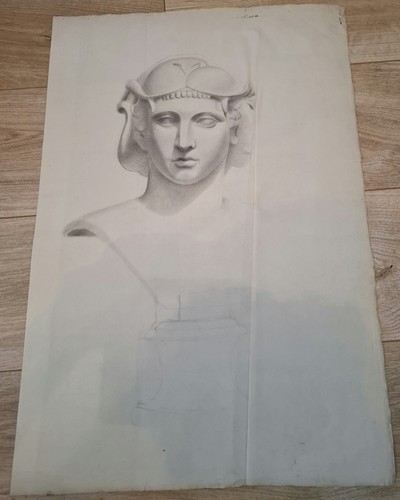 Fusain buste femme - fusain, a