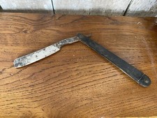 Ancien Rasoir Coupe Choux Outil Du Coiffeur Lame Métal + Manche Bakélite #B359