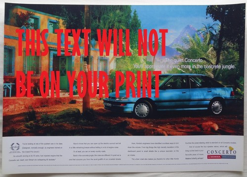 Honda concerto poster - a3, print