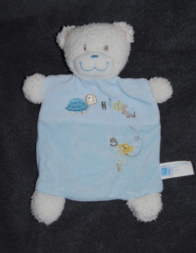 Doudou plat ours - doudou, blanc