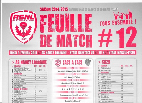 Feuille match asnl - match,