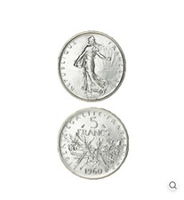 lot 9 pieces 5 francs semeuse