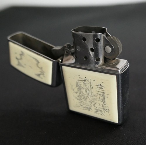 Briquet zippo scrimshaw ship - zippo,