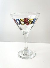 Vintage Martini Glass With Print “COCKTAIL” / Verre à Cocktail Avec Motif