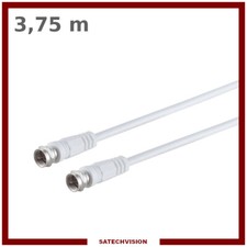 Cordon Câble Coaxial Connecteurs Fiche F Mâle/Mâle 3,75 m Antenne TV Satellite
