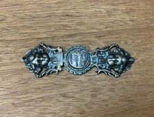 Attache De Cape En Argent - ( Émaillée ) - 19ème