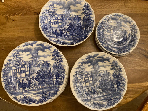 Service assiettes bleu - service,