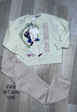 Zara 6 / 7 Ans Fille : Sweat Manga + Pantalon Beige État Neuf