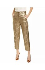 Pantalon En Cuir Doré Pour