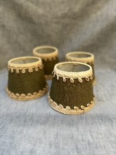 4 anciens abat jour Vert Kaki modèle à pince lustre lampe Vintage 60/70 ( Neuf )