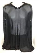 Lilith black sheer collared - black,