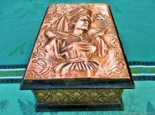 Coffre ancien coffre Bretonne bois cuivre Antique box chest Bretonne wood copper