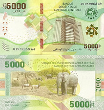 AFRIQUE CENTRALE AFRICAN CENTRAL STATES 5000 Fancs 2020 (2022) ELEPHANT NEUF UNC