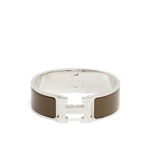 Hermès bracelet argente large - bracelet,