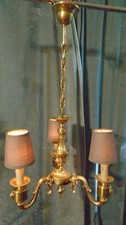 Lustre en bronze doré à 3