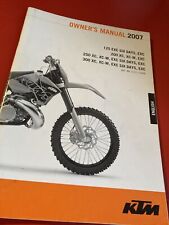 KTM 125 200 250 300 EXC XC XC-W six days 2007 Manuel utilisateur propriétaire