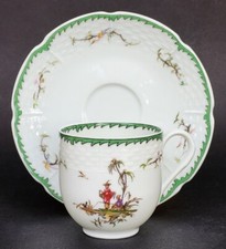 Superbe TASSE A CAFE + SOUCOUPE porcelaine RAYNAUD LIMOGES SI KIANG CHINOIS N°6
