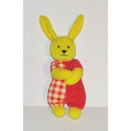 Doudou lapin jaune rouge - doudou,