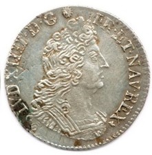 1/4 Ecu aux 8 L de louis XIV du 2nd type 1704 B (Rouen)
