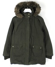 Tommy Hilfiger Veste Femmes XL Bord Fausse Fourrure à Capuche Zippé Logo