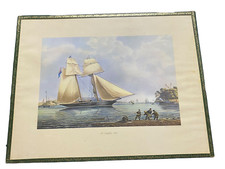 ANCIEN CADRE VERRE TABLEAU LE