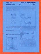 LEYLAND TRUCKS / TRACTEUR 4X2 T 45 / MOTEUR ROLLS ROYCE TURBO 295 L / FICHE