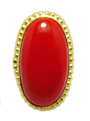 Grande bague corail - , rouge