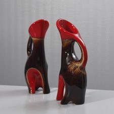Ceramidi Marseille paire de vases pichets céramique Zoomorphe France XXème
