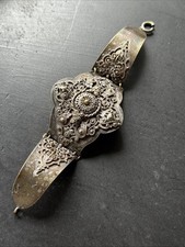 Ancien Bracelet Anneaux Metal Argenter Créateur Artisanal Art deco Tank ethnique