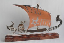Lucien GERFAUX Dinanderie Bateau égyptien Art déco (62104)