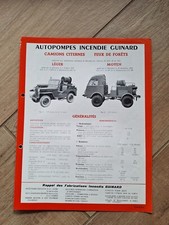 CAMION CITERNE JEEP INCENDIE AUTO-POMPES GUINARD VÉHICULE POMPIERS