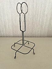 ancien porte œuf métal support vintage