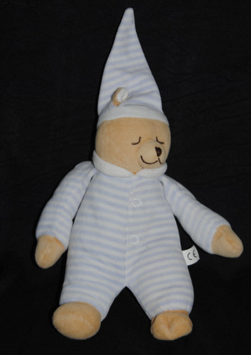 🐻Doudou ours rayé bleu