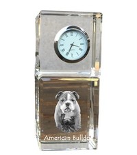 Bouledogue Américain, Américain - Kristalluhr Avec Photo, Hundebild Im K