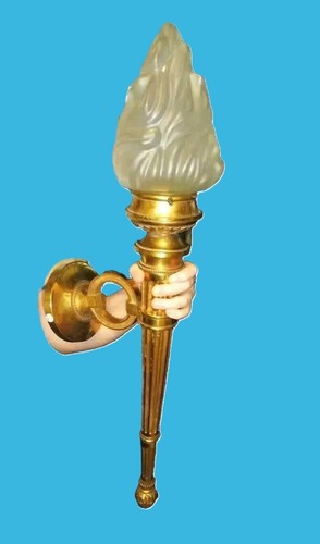 Lustre torchère bronze - , en