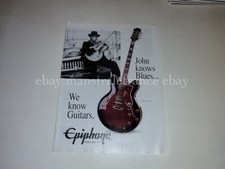 John Lee Hooker Epiphone Sheraton II guitars ad clipping USA 1990s