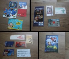 lot anciens tickets ASTERIX-DISNEYLAND-FUTUROSCOPE-NIGLOLAND.....