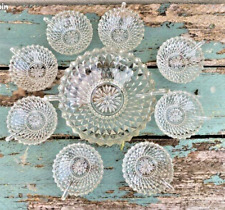 Joli service à punch/ service à dessert - en verre ciselé vintage