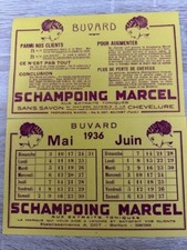 LOT 2 BUVARDS PUBLICITAIRE ANCIEN  SCHAMPOING MARCEL - PARFUM  - PUB ( ref 19 )