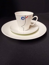 Tasse sous-tasse et assiette à dessert en porcelaine russe Lomonosov Stenberg