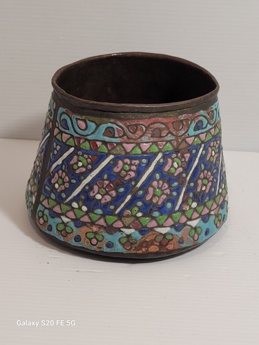 Vase syrien cuivre cloisonné - syrien,