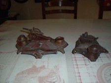 lot de 2 Anciens Encrier canon et char Renault FT17 