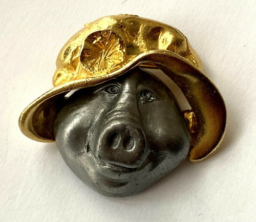 Broche vintage cochon - broche, avec